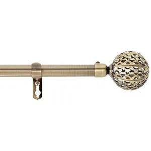Comparateur de prix : Douceur d'Intérieur Kit tringle deco ext. 19mm 120/210 cm plaque globa laiton - 120 à 210 cm - Doré