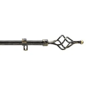 Comparateur de prix : Kit tringle extensible en métal 120 à 210 cm noir et or
