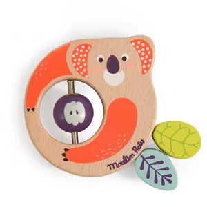 Hochet bois koala Dans la jungle MULTICOLORE Moulin Roty pas cher