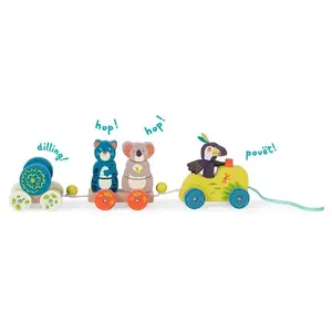Moulin Roty Train d'activités à tirer Dans la Jungle pas cher