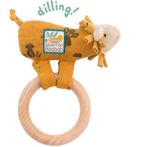 Anneau-hochet en bois Lion Sous mon baobab MULTICOLORE Moulin RotyVendu paraubert