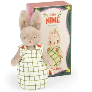 Moulin Roty - Peluche Bébé Nine la Lapine avec sa boîte Sable taille u... pas cher