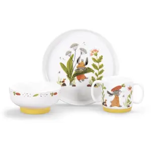Moulin Roty Coffret repas en porcelaine Trois petits lapins (3 pièces) pas cher