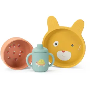 Set vaisselle silicone Trois petits lapins Moulin Roty