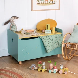 Comparateur de prix : Grand train d'activités à tirer Trois petits lapins Moulin Roty