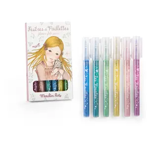 6 feutres à paillettes Les Rosalies Moulin Roty pas cher
