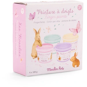 4 pots de peinture à doigts pastel Les Rosalies Moulin RotyVendu paraubert