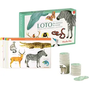 Moulin Roty - Loto des animaux Autour du monde Multicolore taille unique pas cher