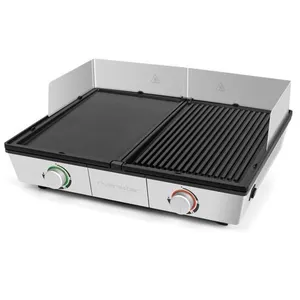 Comparateur de prix : Combiné Plancha-Gril Pro Riviera & Bar 2200 W Noir et Argent