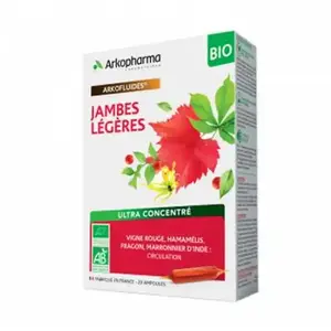 Comparateur de prix : Arkopharma Arkofluides Jambes Légères Bio 20 ampoules