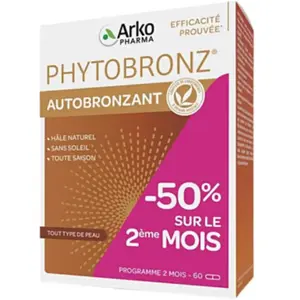 Comparateur de prix : Arkopharma Phytobronz® Autobronzant 60 Gélules 50% sur le 2ème mois
