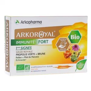 Comparateur de prix : Arkopharma Arkoroyal Immunité Fort 1ers Signes Bio 20 ampoules
