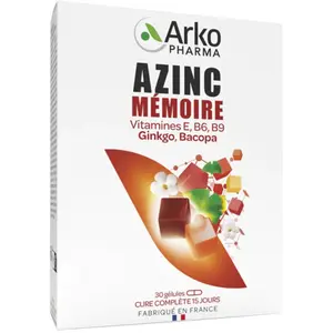 Comparateur de prix : Arkopharma Azinc Mémoire 30 gélules