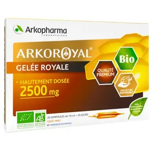 Comparateur de prix : Arkopharma Arkoroyal Trésor de la Ruche Gelée Royale 2500mg Bio 20 ampoules