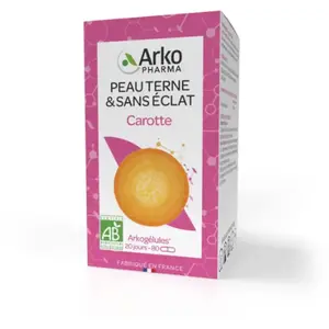 Comparateur de prix : Arkopharma Arkogélules Peau terne & Sans éclat Carotte BIO 80 gélules
