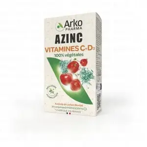 Comparateur de prix : Arkopharma Azinc Naturel Vitamines C + D 20 comprimés effervescents