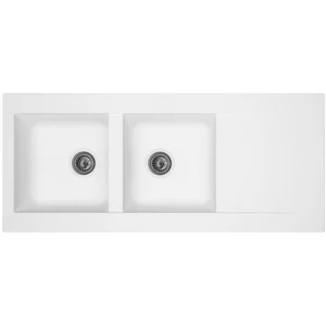 DIADEM Evier à encastrer Einna - 2 bacs - Résine PIMC - Blanc - 116x50cm pas cher