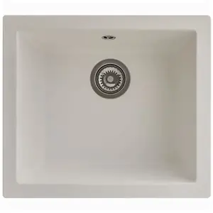 Comparateur de prix : STRADOUR Evier en résine - Blanc uni - a encastrer ou sous plan - 1 cuve 500x440