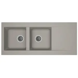 DIADEM Evier résine 2 bacs EINNA 116 x 50 cm grisVendu parconforama