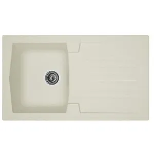 Comparateur de prix : STRADOUR Evier Arena 1 bac 1 égouttoir blanc uni