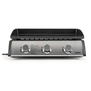 Comparateur de prix : Livoo Plancha gaz 3 bruleurs 61 x 38 cm