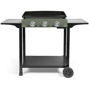 Comparateur de prix : Plancha gaz sur chariot - LIVOO - DOC326 - 3 brûleurs - Vert / Noir