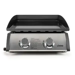 Comparateur de prix : Livoo - plancha gaz 5kw plaque acier émaillé 48x36cm doc296 - DOC296