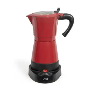 Livoo Cafetière Électrique Italienne Rouge 6 Tasses 480 W Livoo pas cher