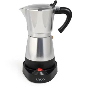 Livoo - Cafetière italienne électrique 6 tasses argent DOD117A pas cher