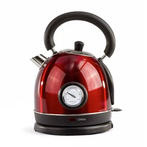 Comparateur de prix : Bouilloire rétro sans fil Livoo avec thermomètre 1800 W Rouge