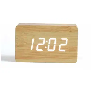 Comparateur de prix : LIVOO - Horloge digitale aspect bois - RV150BC