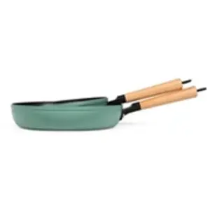 Set de 2 poêles poignées bois Livoo MEP134V Vert pas cher