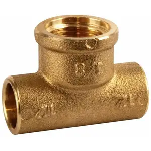 Raccord laiton en t réduit à souder - f 1/2' - diamètre 22 mm - 130GC