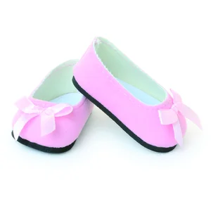 Ballerines suède roses avec noeud rose t. 39 - 40 - 48 cm - PETITCOLLIN pas cher