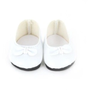Petitcollin Accessoires pour poupée de 28 cm : Ballerines blanches avec noeud pas cher