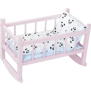 Petitcollin Lit bercelonnette en bois laqué rose panda (40 cm) Coloris Unique pas cher