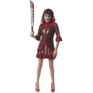 Non communiqué déguisement clown tueur diabolique femme - l - rouge - ptitclown 93737 pas cher