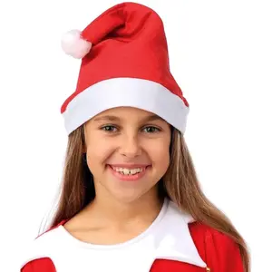 Bonnet Noël enfant - Rouge - Effet feutrine - Taille 50-56 cm pas cher