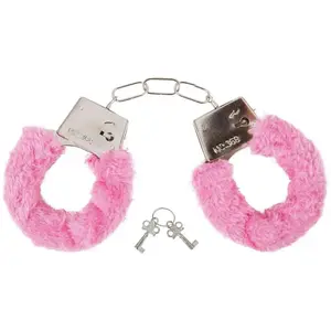 RueDeLaFete Menottes roses plastique en fourrure pas cher
