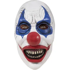 Masque latex de clown tueur blanc et bleu pas cher