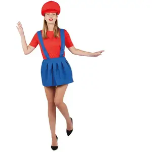 RueDeLaFete P'tit Clown Déguisement Femme Plombier Rouge