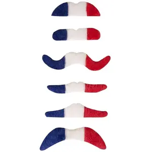 Non communiqué 6 moustaches tricolore france supporter adulte - ptitclown 62530