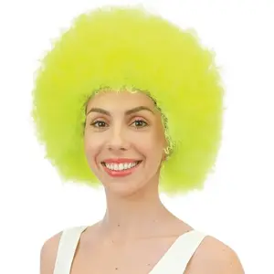 RueDeLaFete Perruque WILLY Afro, jaune pas cher