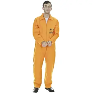 Déguisement prisonnier américain orange adulte, taille L/XL