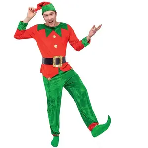 Comparateur de prix : Non communiqué 1 Costume complet adulte homme en lutin du père Noël taille S/M REF/66565