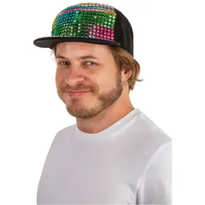 RueDeLaFete Casquette Bling Bling Multicolore pas cher