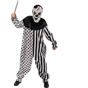 Déguisement Arlequin Horreur Adulte - PTIT CLOWN - Costume Halloween Cospaly Fête Costumée Soirée Déguisée - Blanc noir pas cher