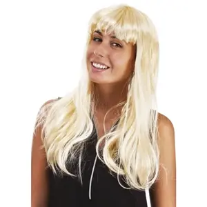 RueDeLaFete Perruque - Femme - Blonde - Frange - Beige Adulte Mixte pas cher