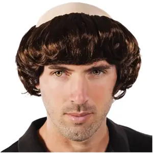 Comparateur de prix : Perruque - Crâne de Moine cheveux raide - Marron - Mixte - Adulte