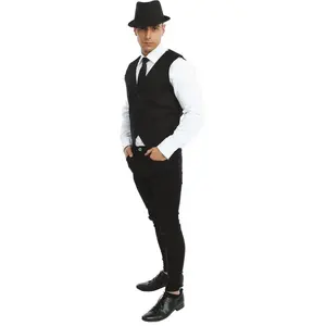 Comparateur de prix : Gilet sans manches en tissu noir, taille adulte L/XL FETE-43913
